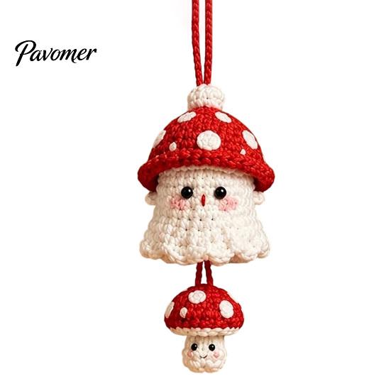 Cute Halloween Bag Charm Handmade Crochet Ghost Keychain, Plush Animal for Bags Portable Keychain Car Keys, Spooky Festive Knitted Ornament