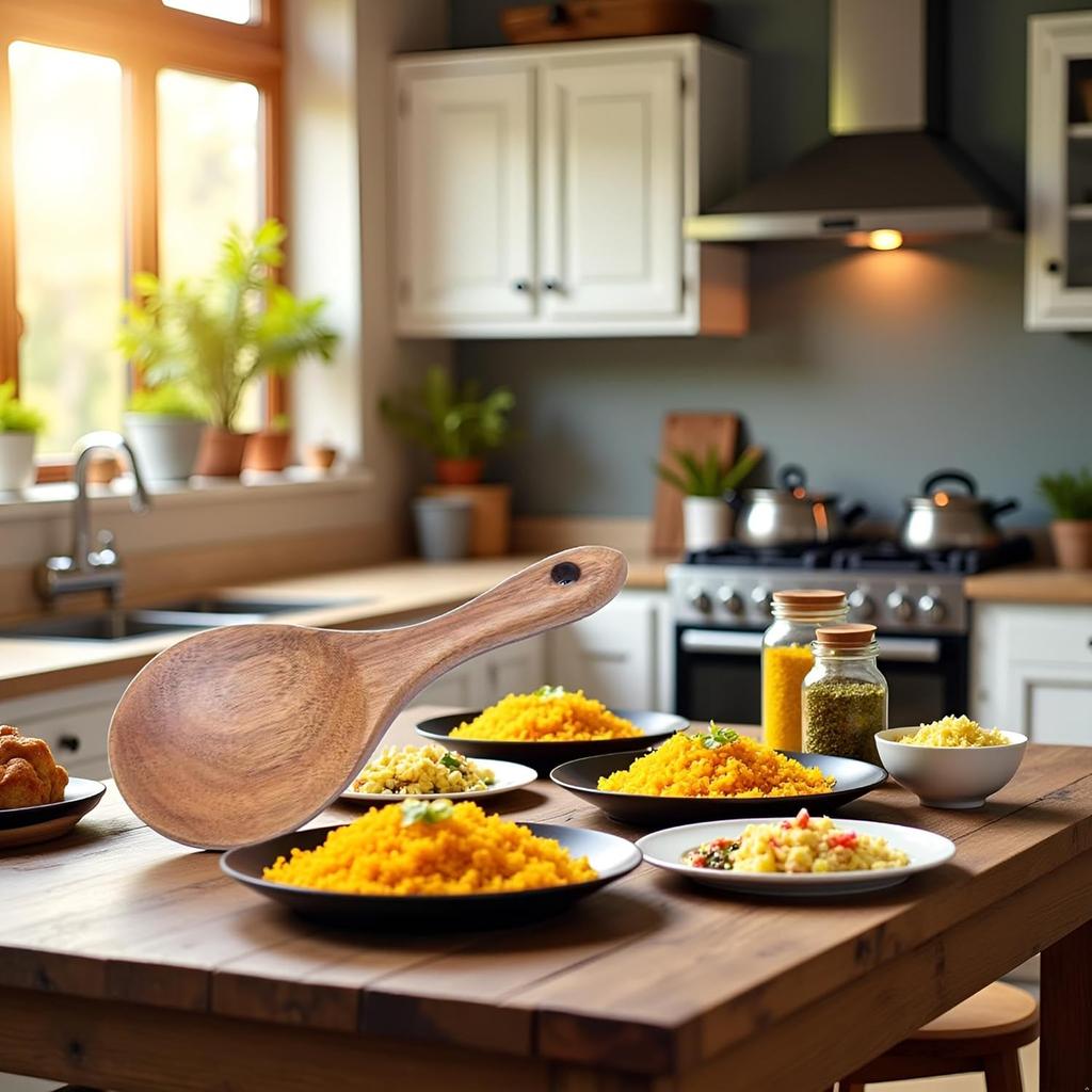 Natural Wooden Rice Spoon Non-stick Wooden Rice Paddle Rice Scooper Rice Serving Spoon Rice Spatula for Rice Potato Salads,7 inch Serving Utensils