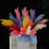 Colorful Faux Pampas Grass Non-Shedding Fluffy Artificial Bulrush 38.5" Tall Fake Reed Stems for Vase Filler Living Room Wedding Decoration