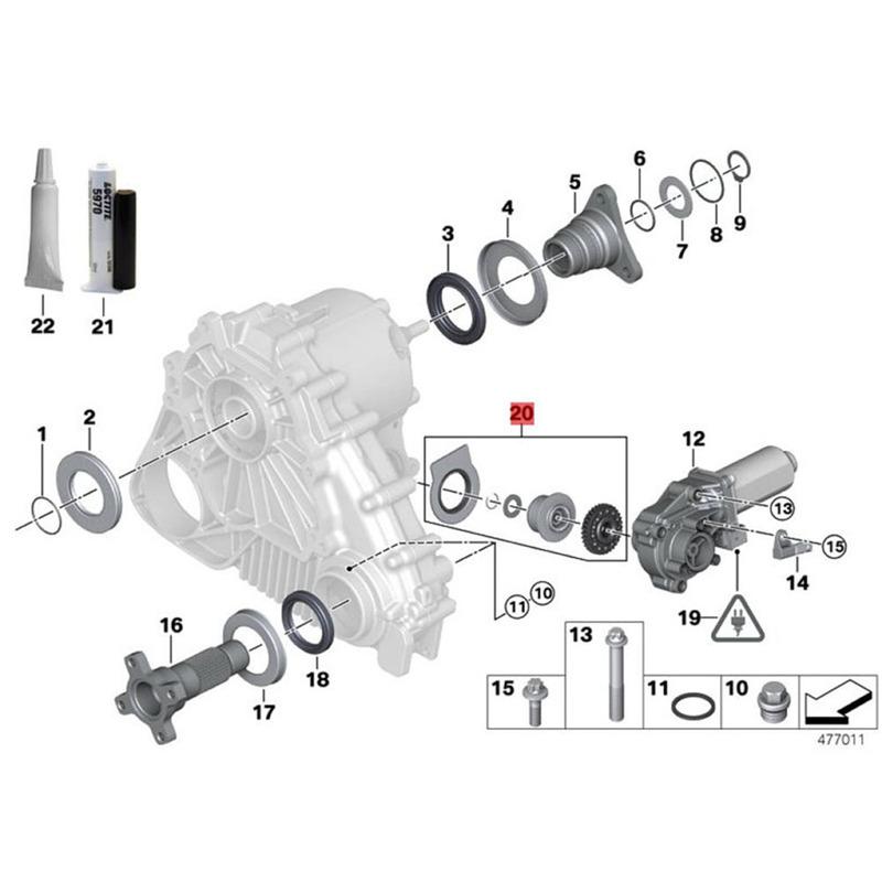 Kit di Riparazione Ingranaggi Motore Attuatore Ripartitore di Coppia per BMW X3 X5 E83 E53 E70 E71 E90 2004-2010 OEM 27102413711 27107566296 27107568267