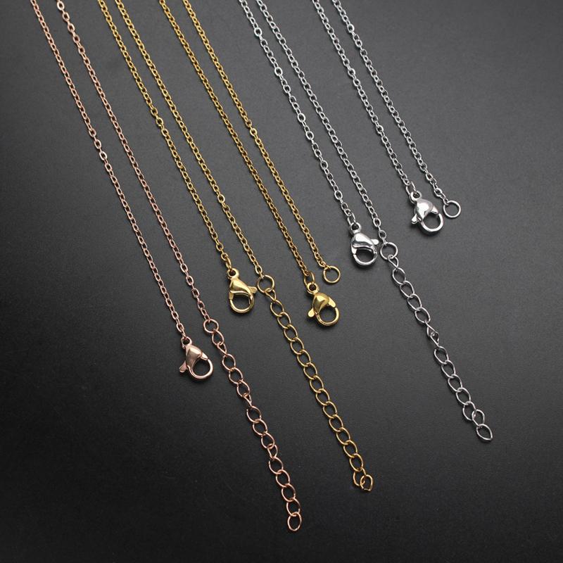 60pcs 1.5mm-4mm Width 40-60cm Length Stainless Steel Necklace Chain Pendant Hang Charms Women Jewelry Making DIY Accessories