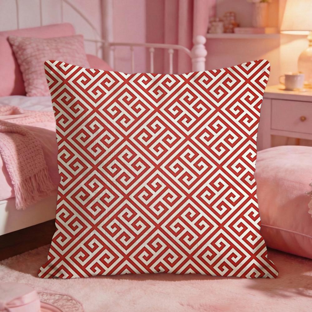 Classic MMeander PatternS Cushion Cover Premium Comfort Reversible Pillow Cove Two in One Design for Any Room  Car Interior
