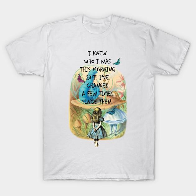 

Men Black Print T-shirt Alice In Wonderland Quote No-Cut Transfer Paper Print Cotton Tshirt 4XL белый