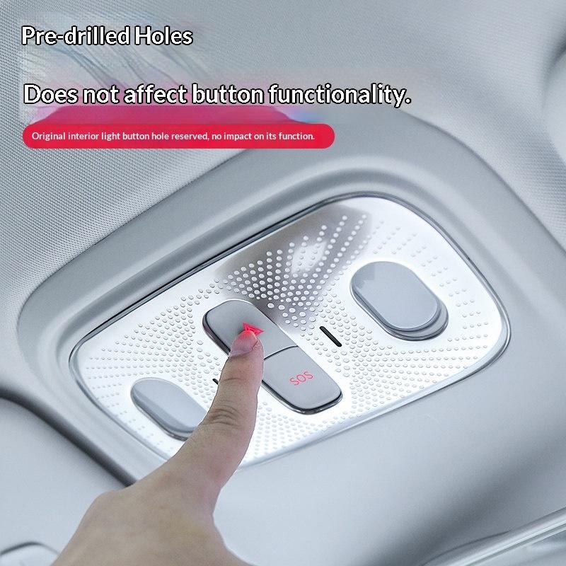 Fit For Leapmotor B10 Car Roof Reading Light Frame Emergency Light Anti Scratch Decorative Cover Metal Sticker Car Essential