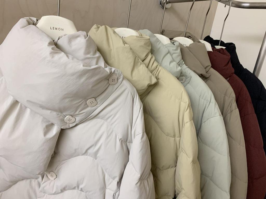 Women's Winter 2025 Scarf Collar Apple Button Down Jacket - Short Style, Sweet Petite White Duck Down Coat