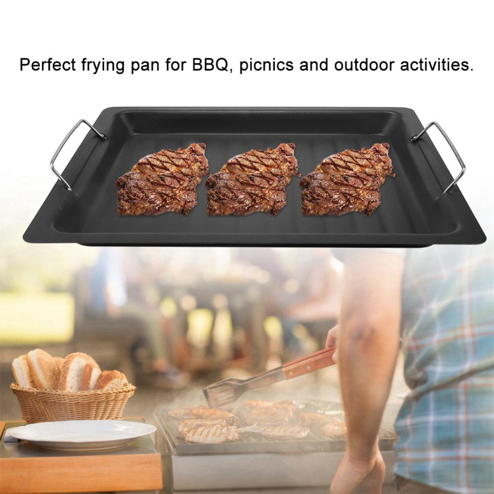 Schwarze Grillpfanne Antihaft-Grillpfanne Barbecue-Grillplatte Offene Flamme