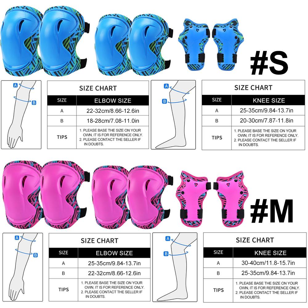 6 In 1 Kids Knee And Elbow Pads With Wrist Guards 3 In 1 Protective Gear Set For Skateboarding Cycling Bmx Bike Scooter Skating