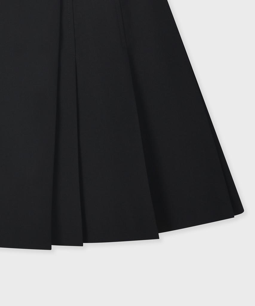 FALLETT Half Pleated Wrap Skirt Black
