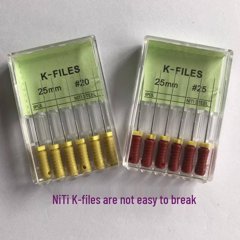 Nickel Titanium K-Type Dental Root Canal Files, Available In 21mm, 25mm, and 31mm