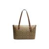 Gallery 33 Classic Monogram Zip Tote Bag Women Tote Brown Khaki CS187-IME74