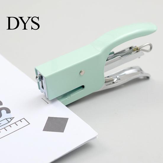 Office Workspace Accessories Mini Handheld Stapler, with Ergonomic Curved Design, Macaron Stapler for Paper Colored Compact Metal Daily Document