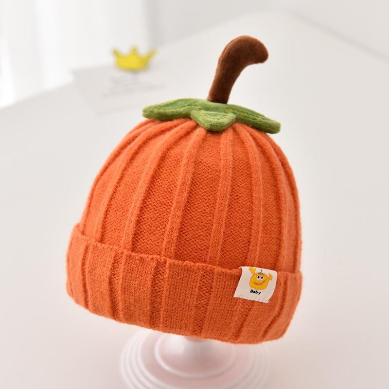 Winter Baby Knitted Hat Cute Pumpkin Toddler Beanies 6-36 Months Boy Girl Thick Woolen Warm Crochet Bonnet Children Pullover Cap