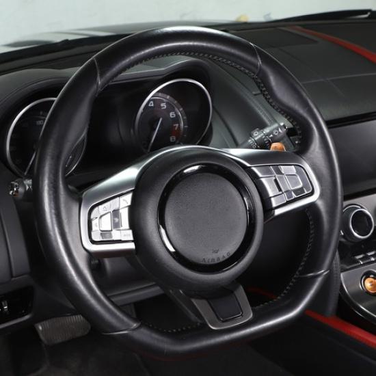 For Jaguar F-Type Chrome ABS Steering Wheel Button Frame Cover Trim 2015-