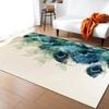 Peacock Feather Pattern Area Rug Colorful Animal Bird Fur Non-slip Carpet, Living Room Bedroom Polyester Mat Home Decor Doormat
