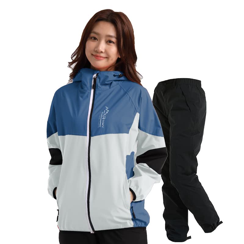 Arashiyama Golf Top and Bottom Mountain Golf Gray Sizes LL and XL Women's Rainwear, Set, Rainsuit, Raincoat, Parka, Waterproof, Wear, Fishing,