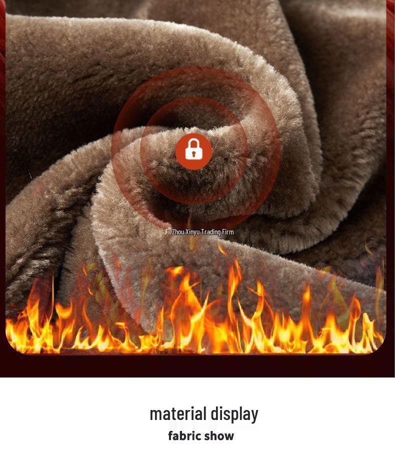 Men's Thickened Leather Jacket with Fleece Lining for Winter Cycling and Cold Protection, Ideal for Middle-Aged and Elderly.