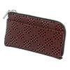 Inden Coin Purse F Coin Purse 05 Deerskin Black with Red Varied Ichimatsu Small Pattern Custom Color Lacquer, 1005-21-167