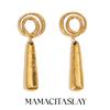 MamacitaSlay Creative 18K Gold Plated Stainless Steel Spiral Earrings, Popular Waterproof Jewelry Women's Charm Earrings Gift