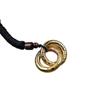 Brass Qiankun Yin Yang Circle Pendant Necklace