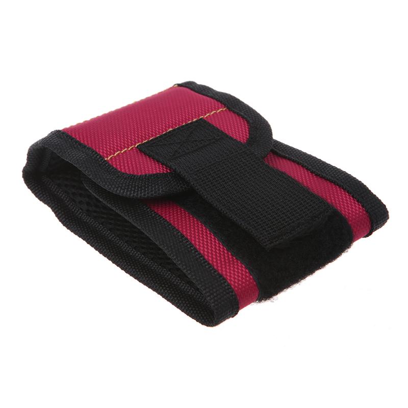 

Магнитный браслет на руку с 10 сильными неодимовыми магнитами, встроенными по всему браслету, для удержания винтов, бит и многого другого красный