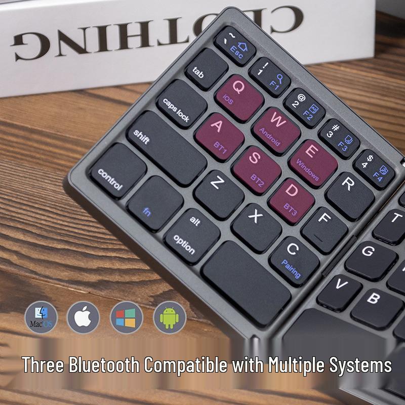 Neue universelle dreifach faltbare kabellose Bluetooth-Tastatur: Multi-System-kompatibel für Tablets, Mobiltelefone und Notebooks
