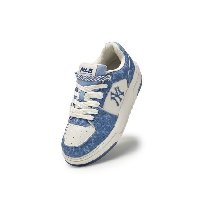 MLB Chunky Liner Denim Monogramm SL Vielseitig Bequem Höhenverstellend Low-Top-Sneaker Unisex-Sneaker Blau 3ASXM016N-50BLD