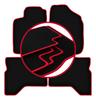Velurové podlahové rohože s červeným okrajem pro: Mitsubishi Pajero Sport I SUV (1996-2008)