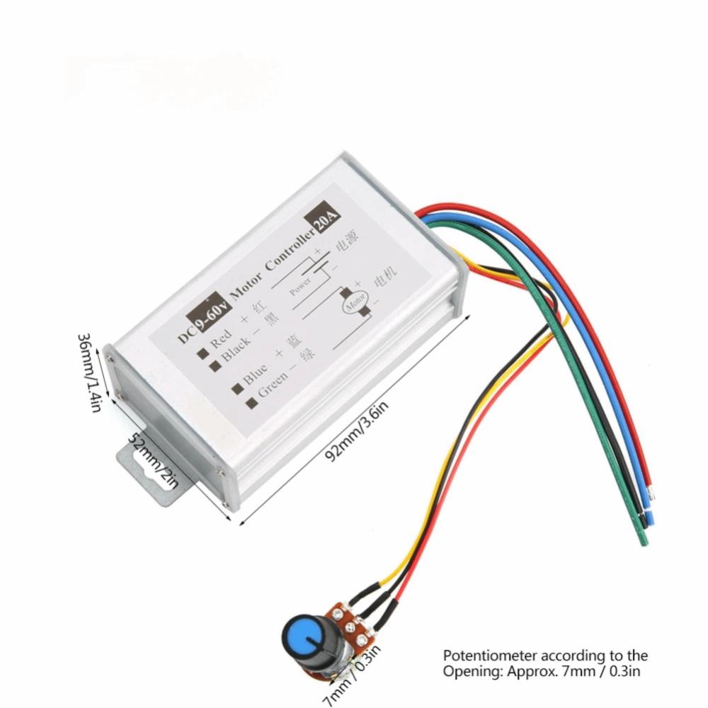 9-60V DC PWM Motor Controller Potentiometer Control Motor Speed Switch For DC Motors