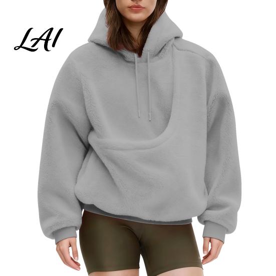 Pet Pouch Hoodie Women Sling Hoodie Oversized Hooded Sweatshirt with Kangaroo Animal Holder Top Pouch Dog Cat Fleece Pullover