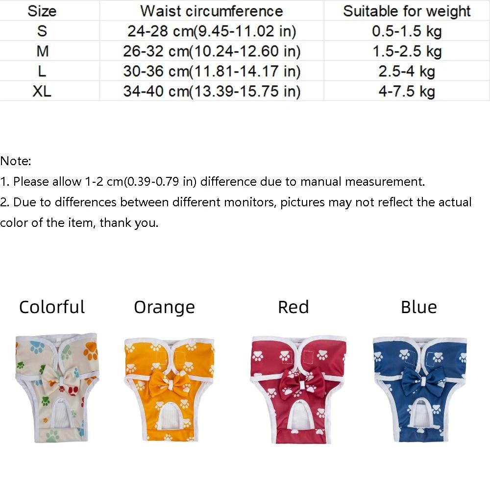 Washable Dogs Diaper Dog Paw Pattern Adjustable Dog Sanitary Panties Breathable Cozy Dogs Menstruation Pants Indoor Wear