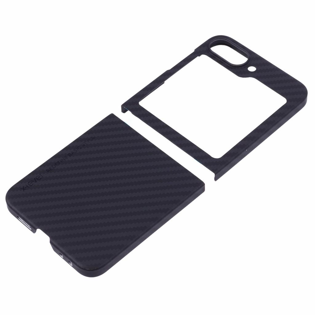X-LEVEL Für Samsung Galaxy Z Flip6 5G Handyhülle Kohlefaser-Textur PC Handy-Rückseite