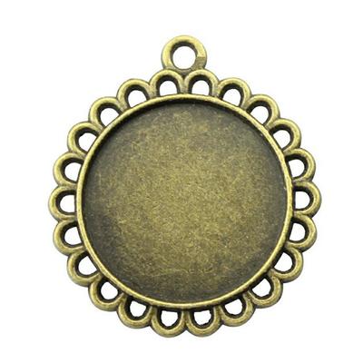 Accessori Pezzi Adatti Base Rotonda 20mm Cabochon di Vetro Supporto Vassoio Incastonatura Minimalista Componenti Gioielli ZA019