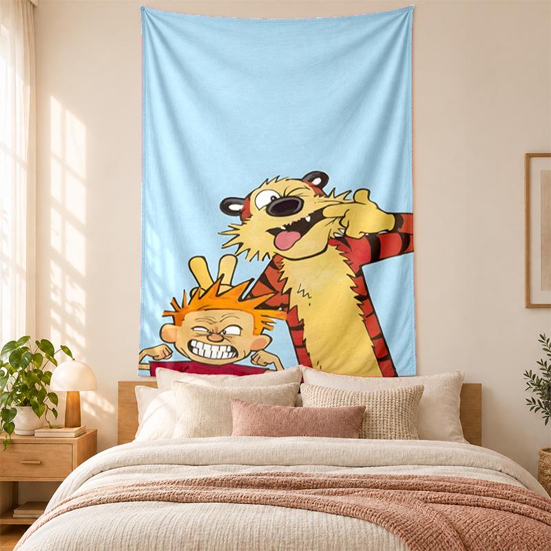 Calvin and Hobbes Tapestry highquality for decorating living room bedroom dorm walls ideal as bedroom wallart orholiday gift