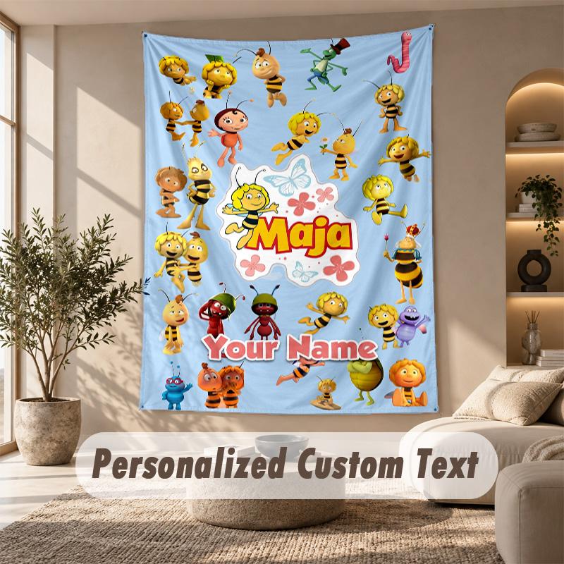 Tapestry Custom Name Text, Wall Hanging Tapestry Home Room DecorDie Biene Maja