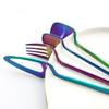 4pcs Rainbow Dining Knife Spoon Fork 304 Stanless Steel Flatware Cutlery Sets Ice Cream Dessert Coffee Spoons Dinnerware