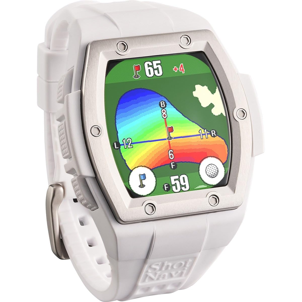 

Shot Navi Crest2 Touch White Touchscreen Color LCD Monitor with Latest GPS Chip Made in Japan Certified GPS Golf Navigation Golf GPS Golf 1.2-inch білий