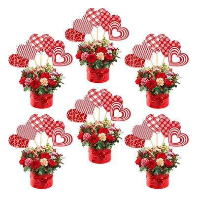 15Pcs Heart Vase Floral Insert Set Valentine's Day Romantic Table Decor for Centerpiece Party Wedding Decoration