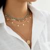 Accessories Retro Ethnic Style Clavicle Necklace Women, Simple Metal Sequin Necklace