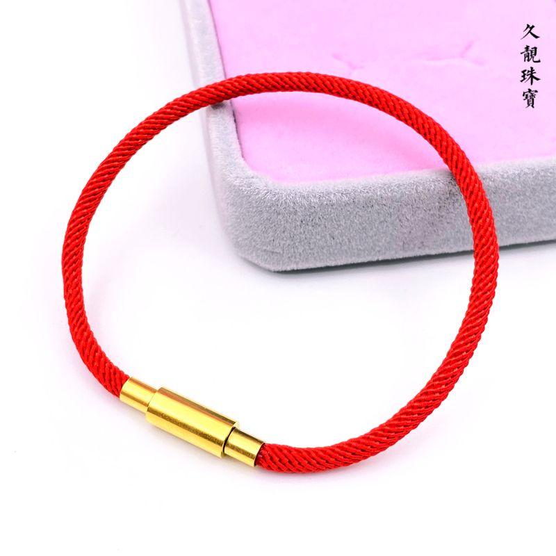 

Браслет с кнопкой-застежкой 2345 Жадное Золото Черный Кожаный Шнур 20cm Thick 3mm Red Milan Hand Rope