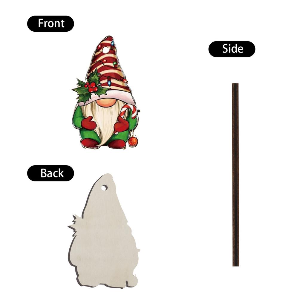 24 Pcs Christmas Gnome Wooden Hanging Ornaments,Gnome Wood Ornaments For Christmas Tree,Gnome Tree Decor Christmas Decoration
