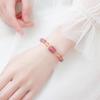Supply of Strawberry Crystal Pixiu with Yellow Crystal Bracelet for Women, Pink Crystal, Niche Design, Korean Style, Fresh