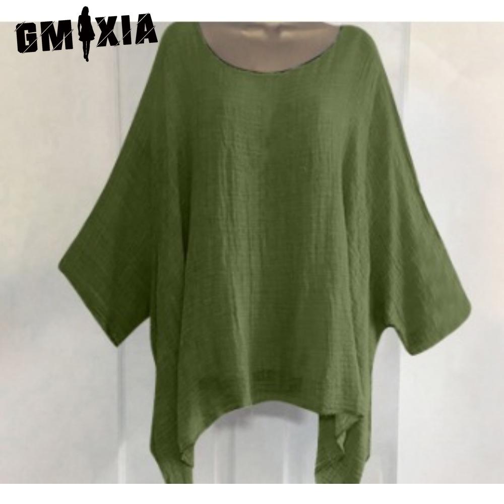 

GMXIA Женская Мода Повседневные Однотонные Блузки и Рубашки с Принтом с Круглым Вырезом XXXXXL армия зеленый