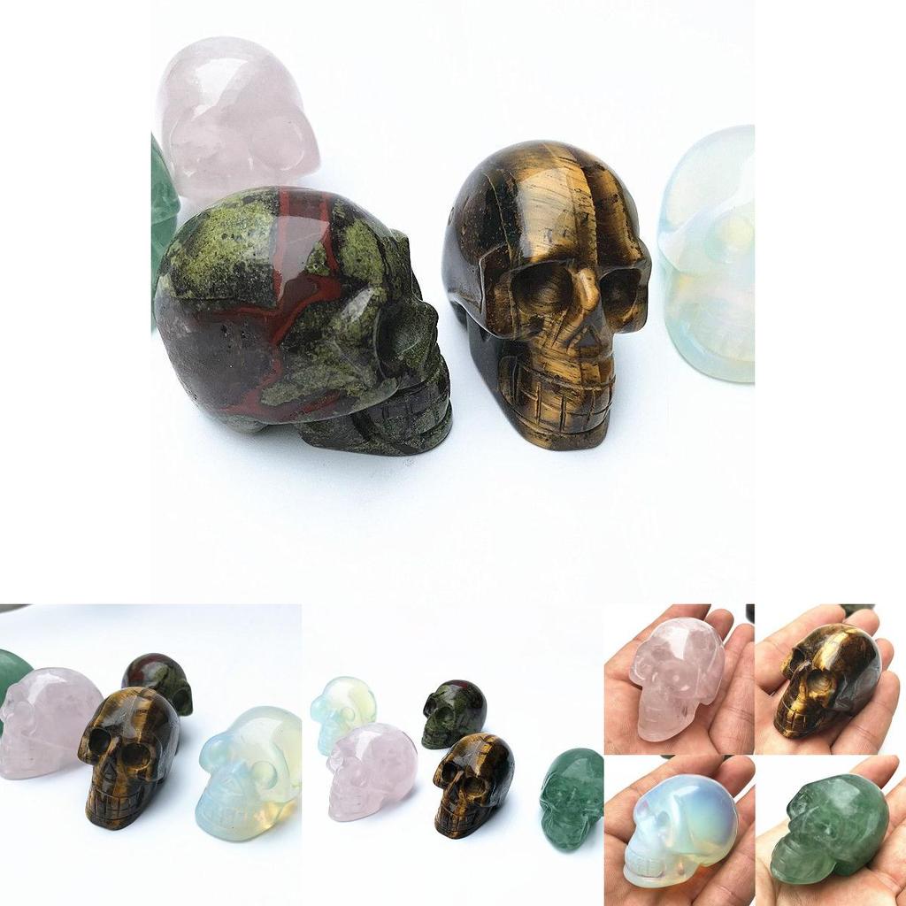 Naturalny Kwarc 5cm Kryształowa Czaszka Rzeźbiona Czaszka Reiki Uzdrowienie Dekoracja Rzeźba