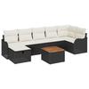 Garden Sofa Set with Cushions 8 pcs Black Poly Rattan