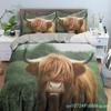 Zestaw poszewki na kołdrę Highland Scottish Cows Zwierzę Gospodarskie King Queen Pokrowiec na Kołdrę Dzikie Zwierzęta Zestaw Pościeli 2/3 szt. Poliestrowa Poszwa na Kołdrę