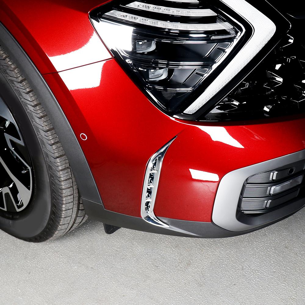 ABS Chromium Silver Carbon Fiber Style Front Fog Lamp Air Outlet For Kia Sportage NQ5 LHD/RHD