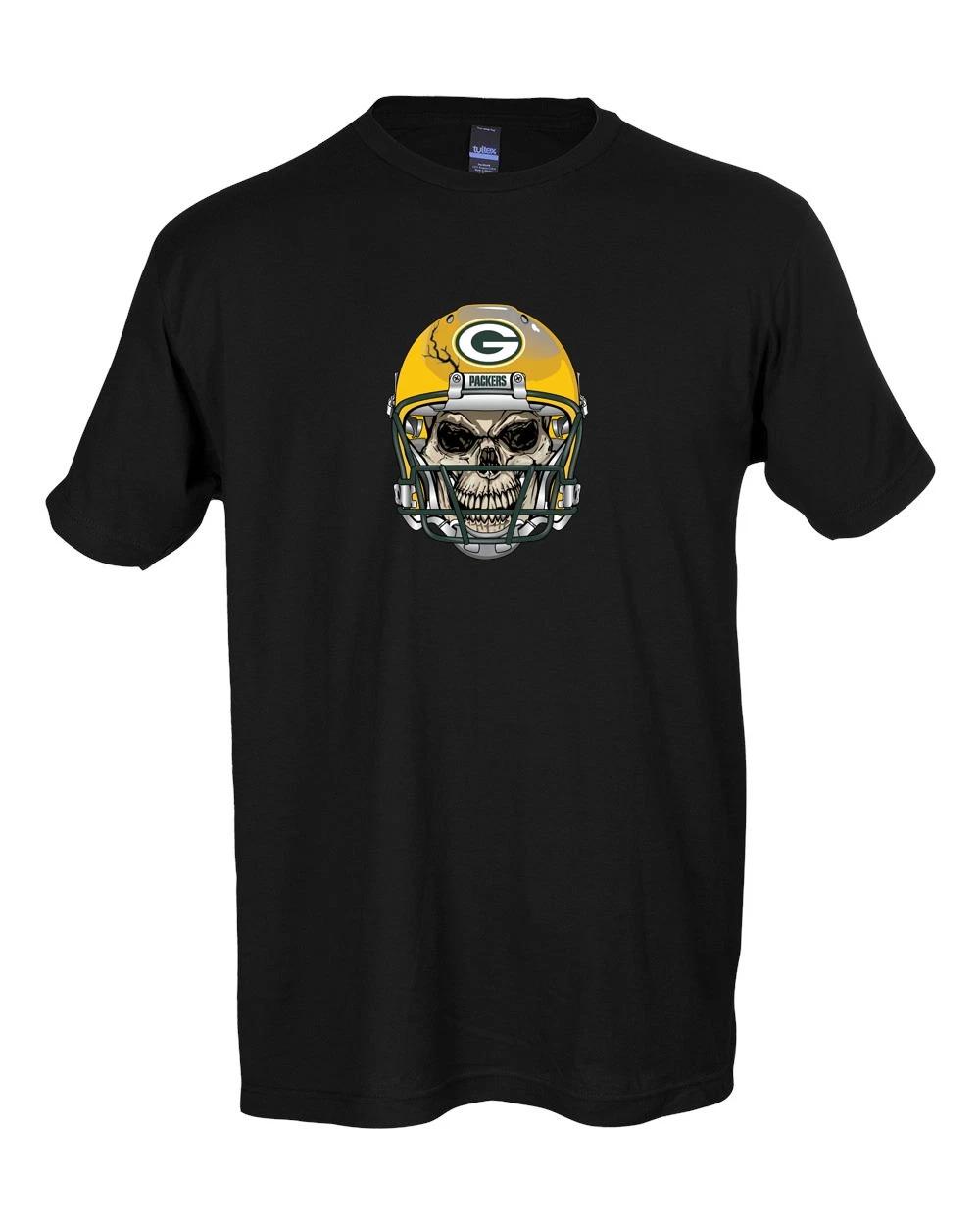 Green Bay Packers Skull HelmeT-Shirt 6 Sizes!! S-5XL XL