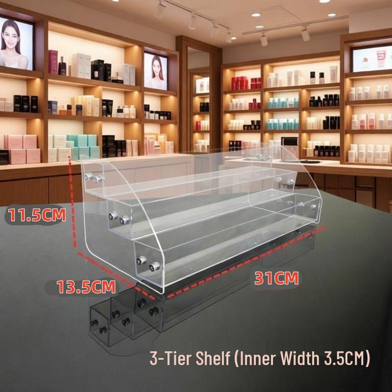 Acrylic Nail Polish & Cosmetics Display Stand with Dustproof Cover