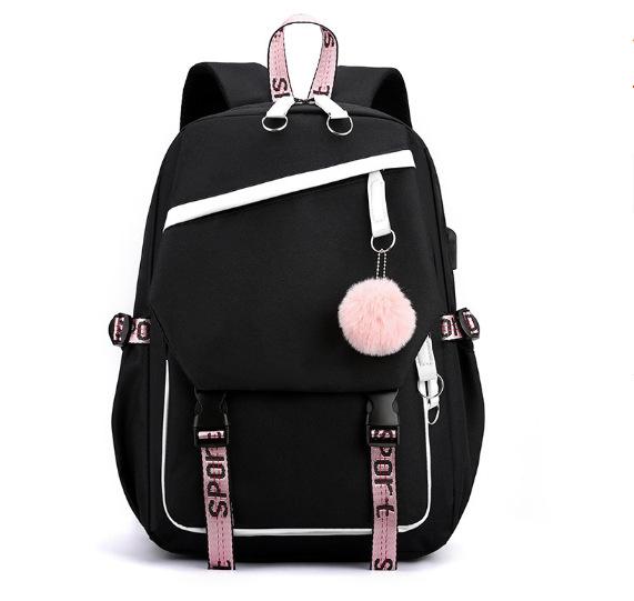 Schultaschen Teenager Mädchen Rosa Blume Niedlich Studenten Rucksack Buchstaben
