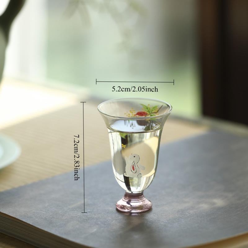 

Osmanthus Tall Bell Tea Cup Hand Applied Decal Heat Resistant Glass Chinese Gongfu Teacup for Tea Ceremony Tasting Drinking 200ml